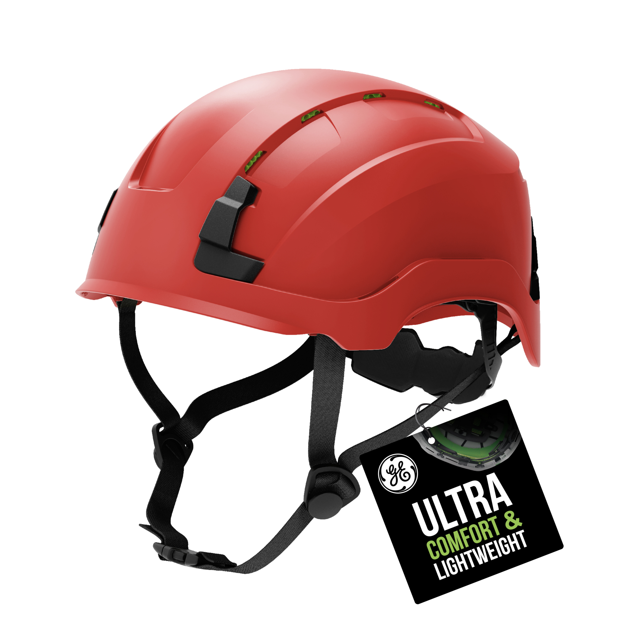 General Electric, SAFETY HELMET TYPE 2 VENTED-RED, Model# GH500R